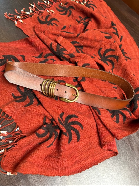 Anthropologie Accessories - Anthropologie Multi Keeper Leather Belt in Cognac